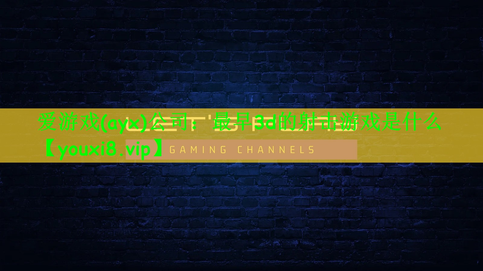 爱游戏(ayx)公司：最早3d的射击游戏是什么